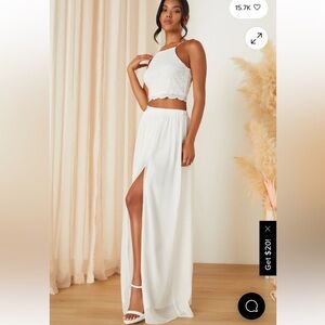 Lulus White Two Piece Wedding Dress